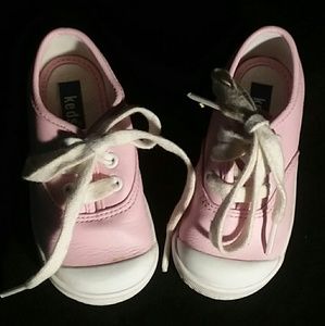 Pink leather Keds